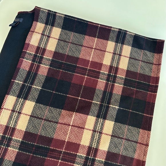 Rachel Roy | Cozy Burgundy Plaid Cape / Wrap / Shrug | One Size - Picture 6 of 15